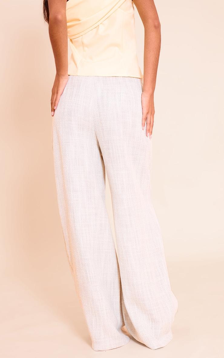 Petite Stone Tailored Linen Look Wide Leg Pants Product Image