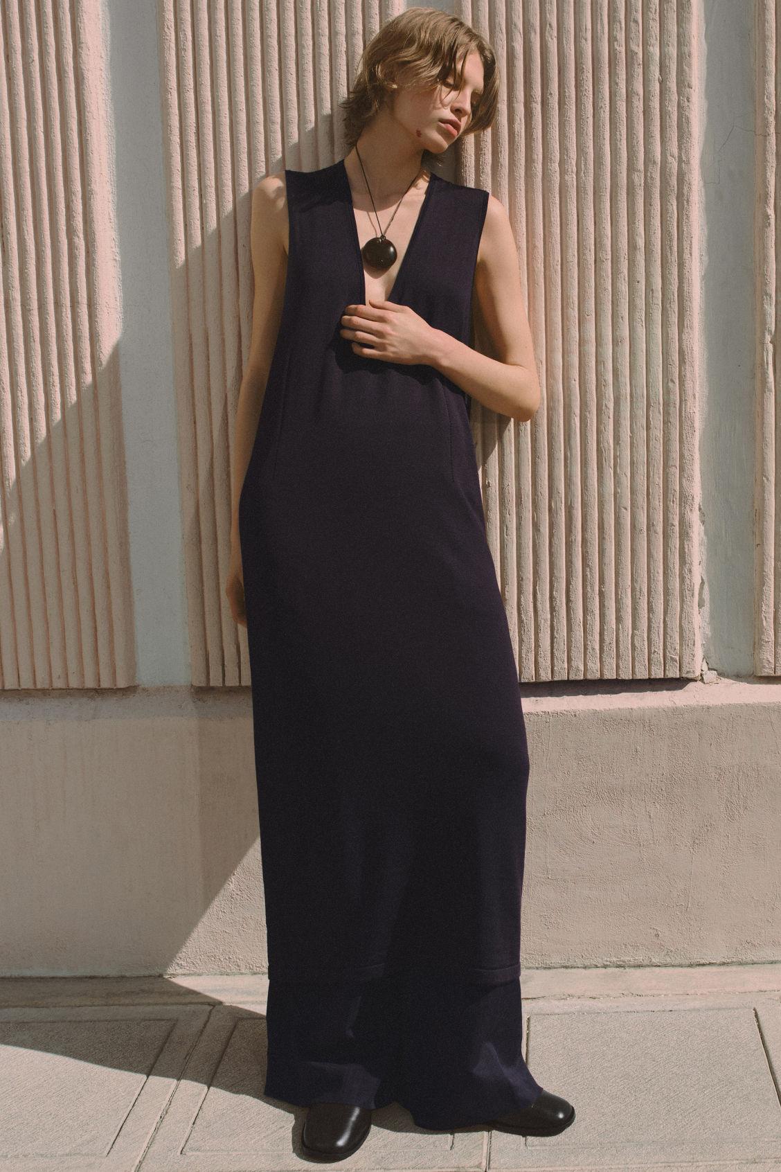 KNITTED COTTON MIDI DRESS Product Image