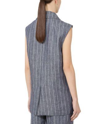Smmballo Sleeveless Linen Blazer Product Image