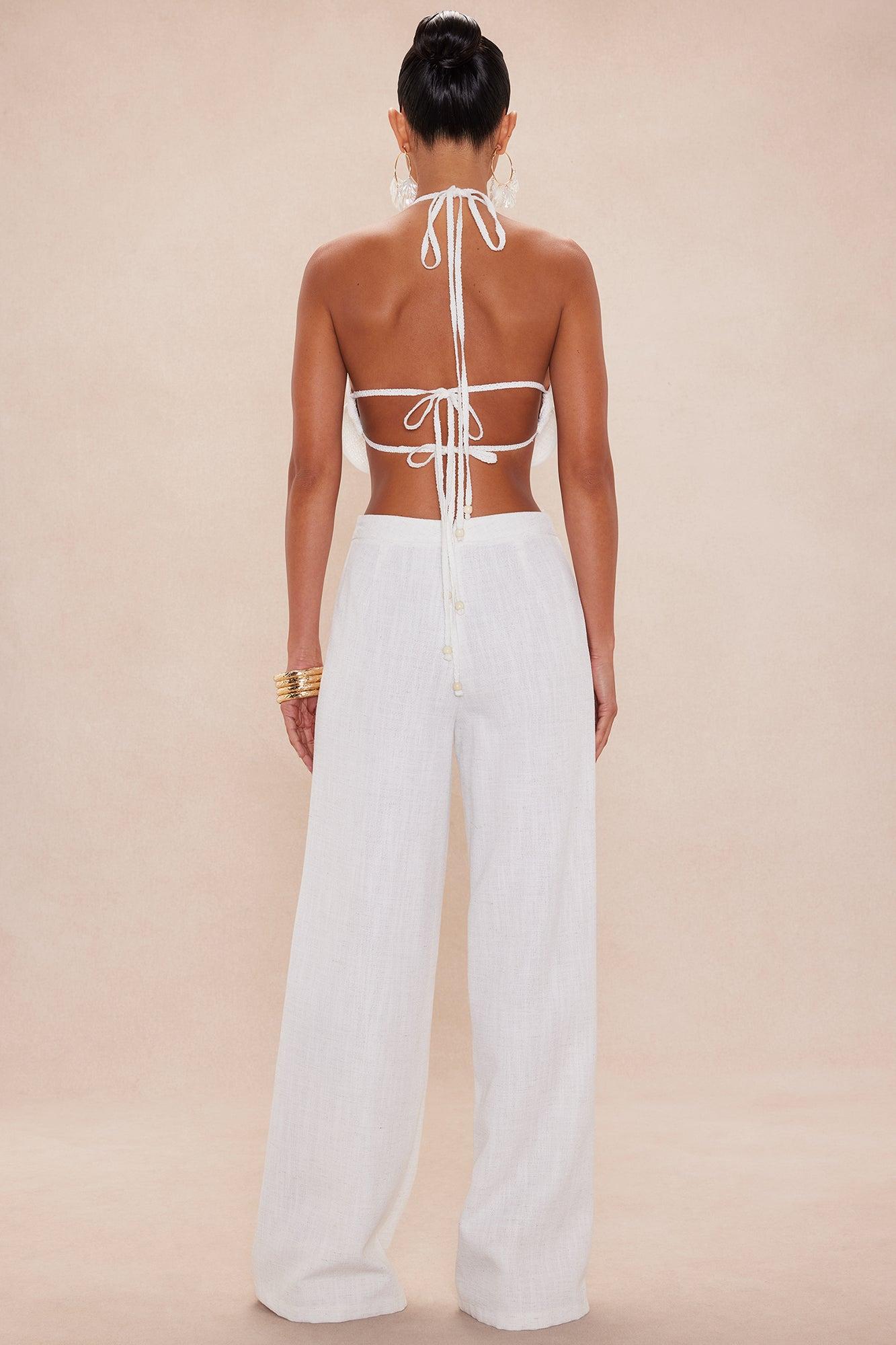 Arriana Linen Pant Set - White/combo Female Product Image