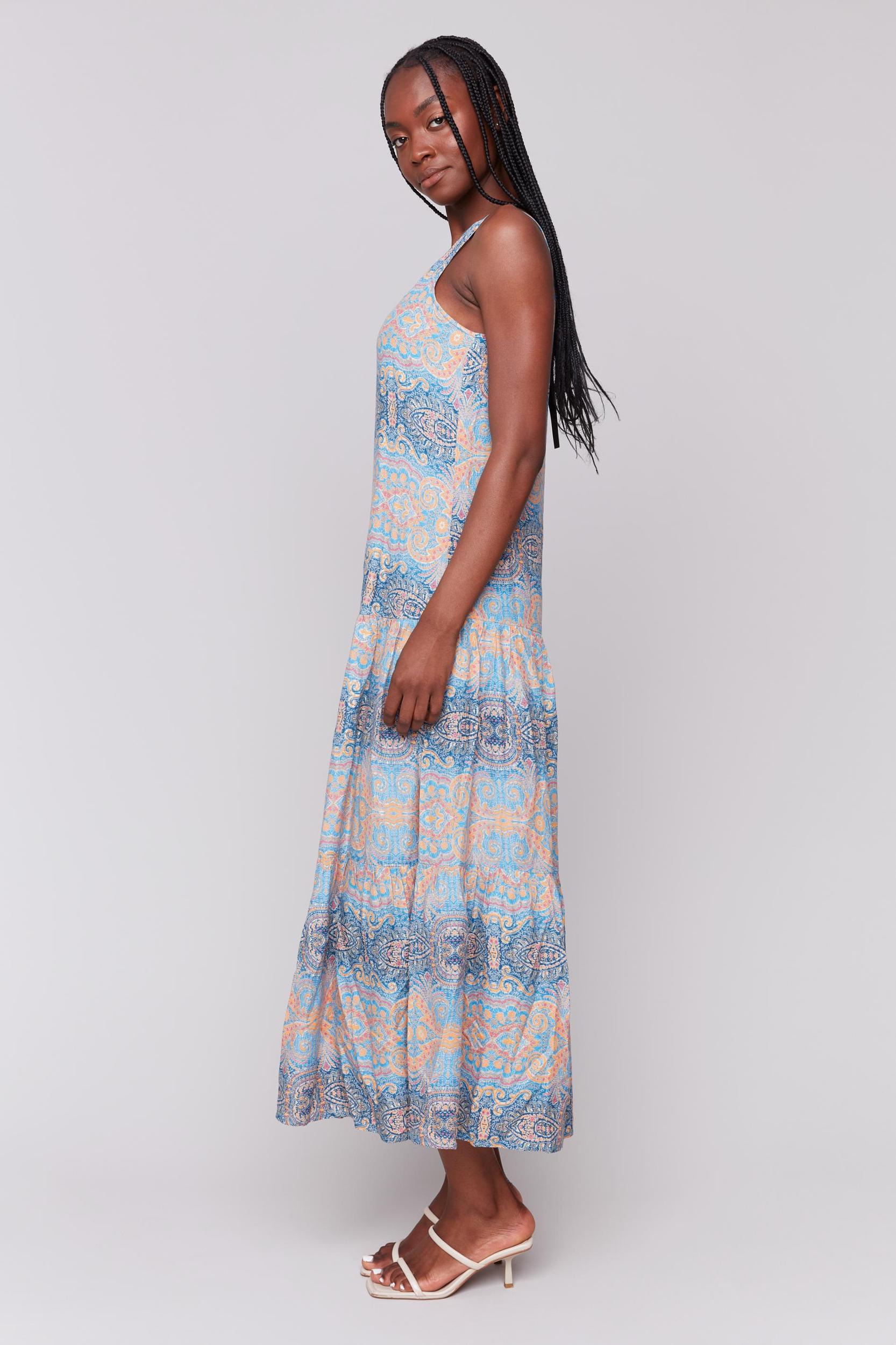 Printed Sleeveless Maxi Dress Product Image