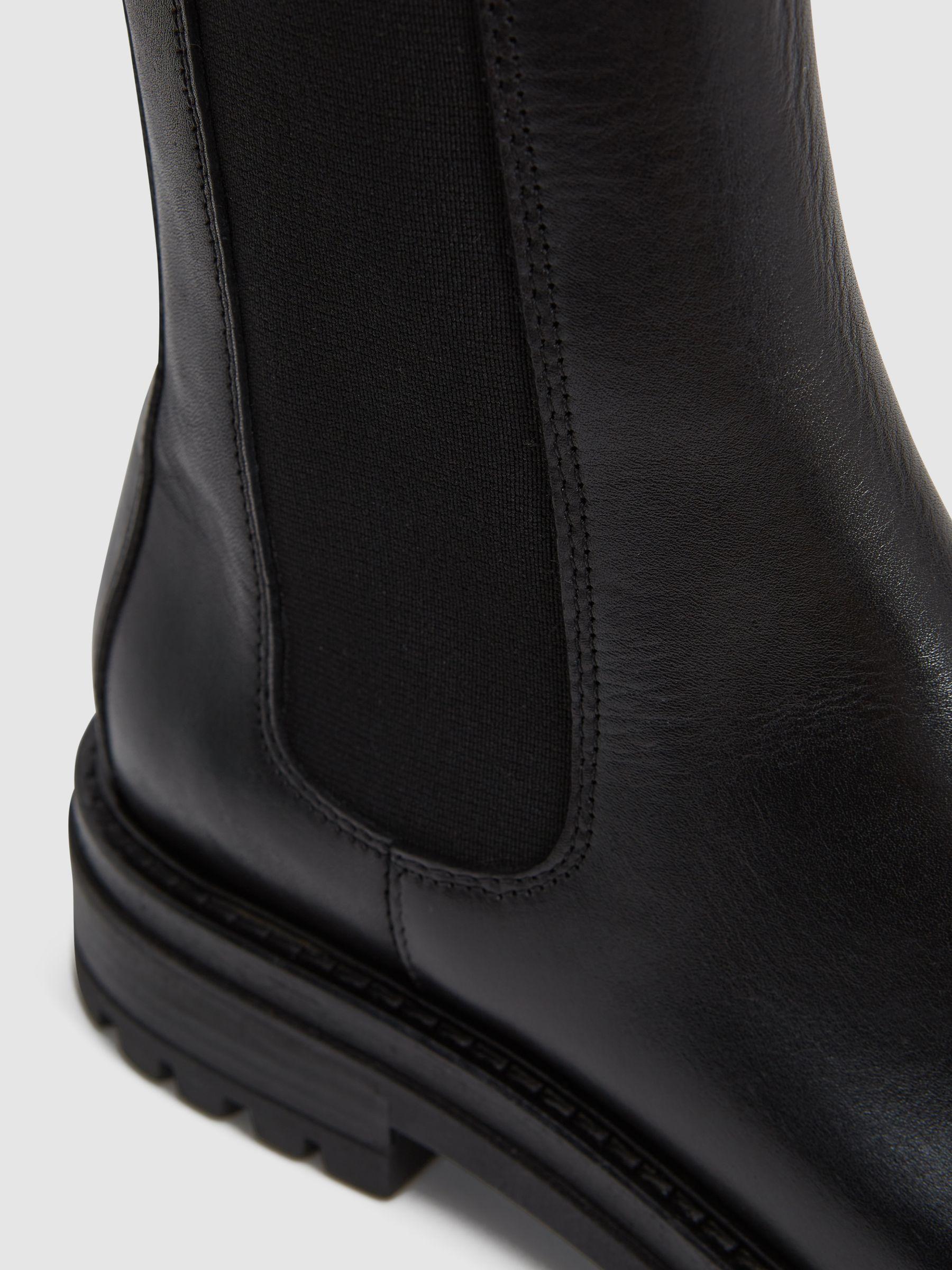 Leather Pull On Chelsea Boots in Black Product Image