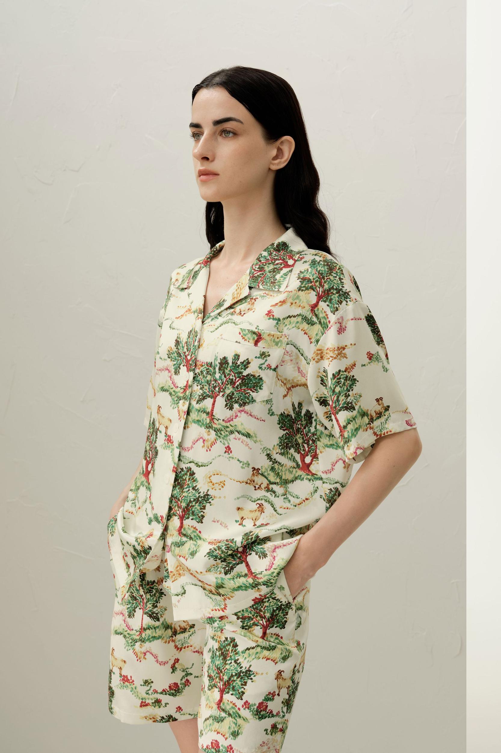 Aries Zodiac Silk Pajama Short Set Product Image