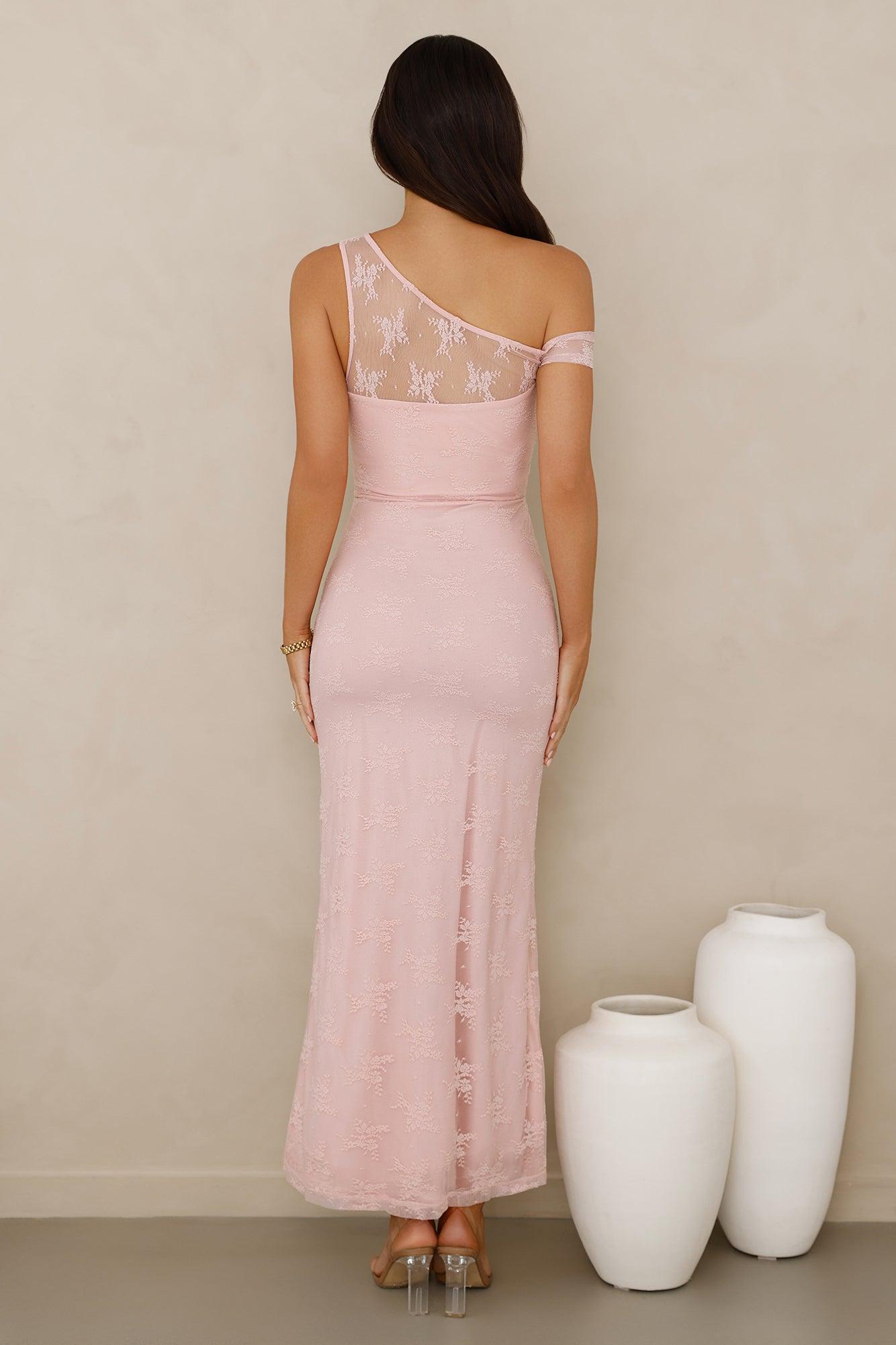 Wild Berry Whimsy Lace Off Shoulder Maxi Dress Pink Product Image