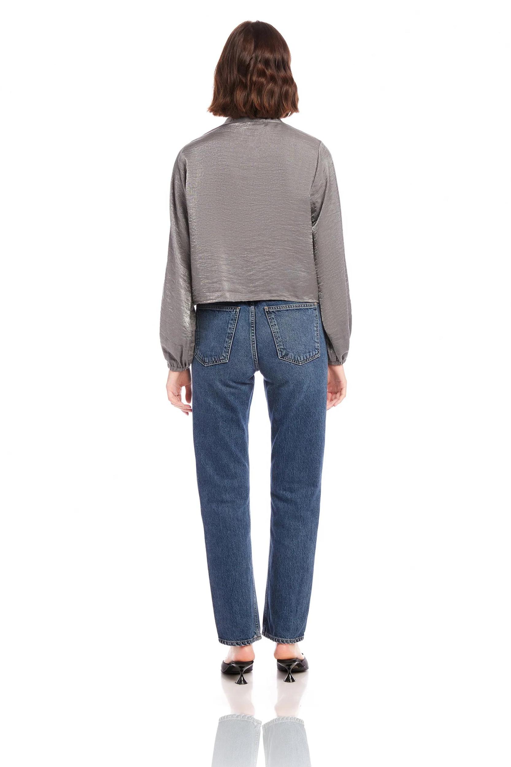 Scarlet Tie-Front Top - Gray Product Image