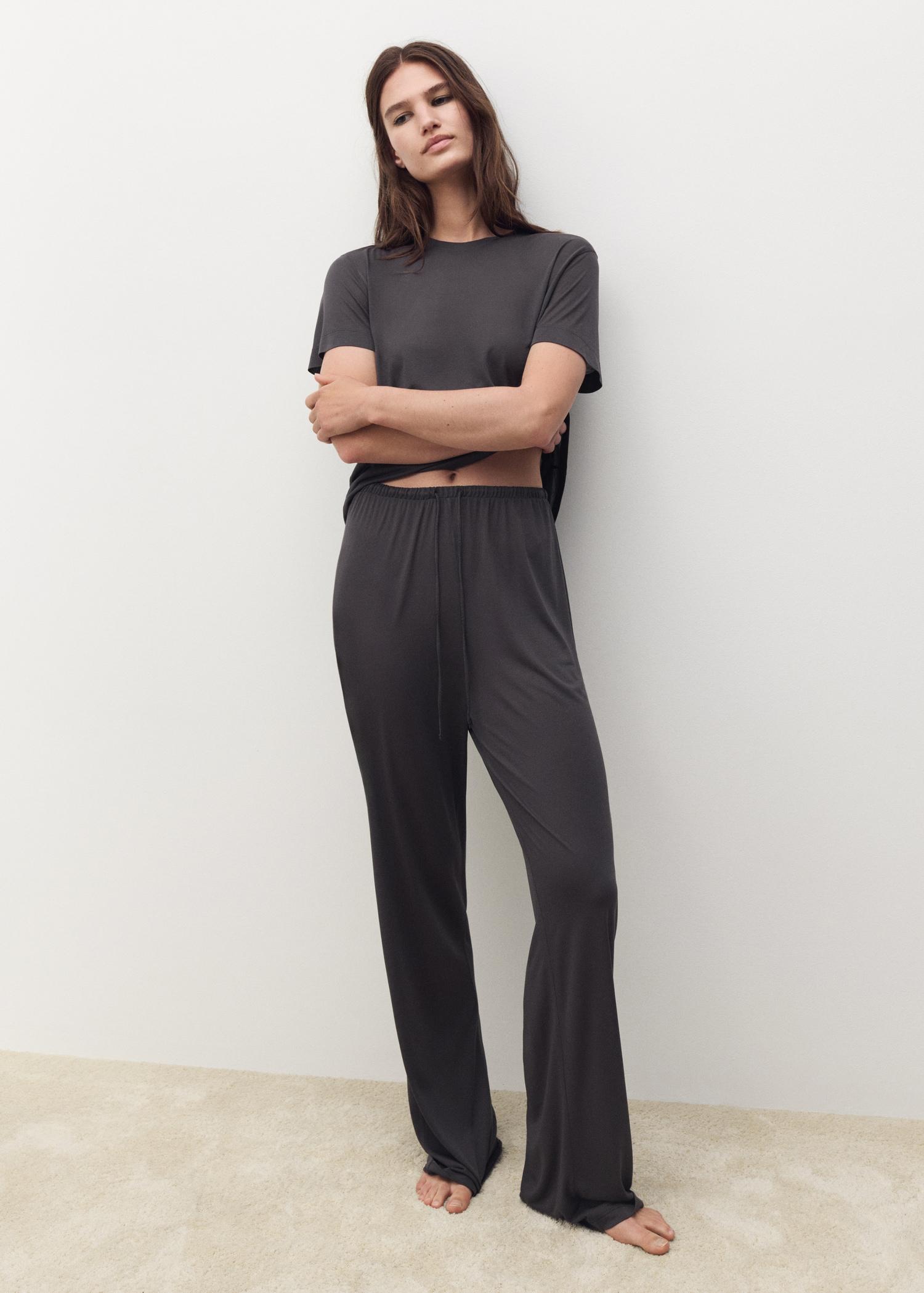 Micro-modal pajama pants - Women | MANGO USA Product Image