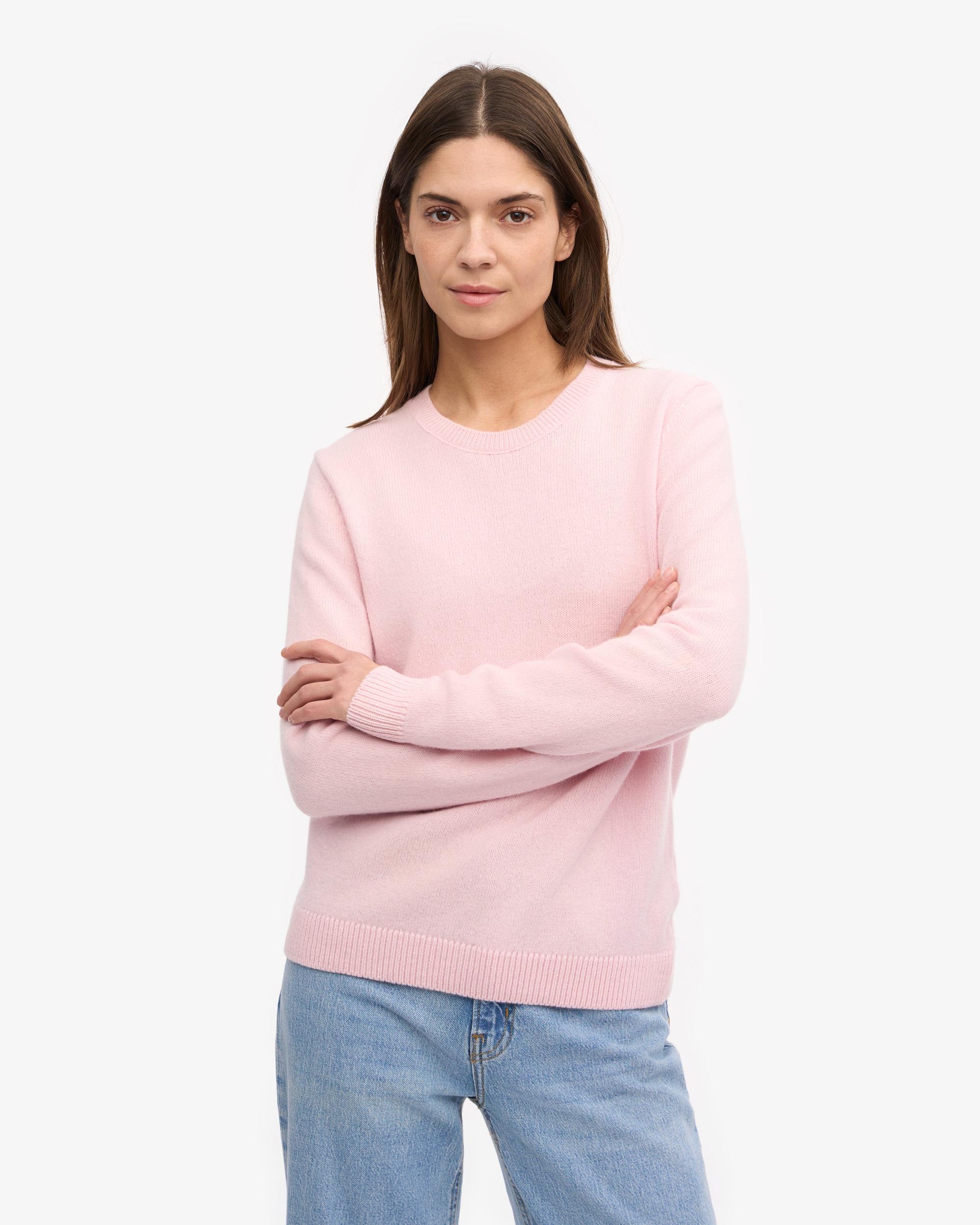 Women Classic Merino Wool Crew - Faded Pink Product Image