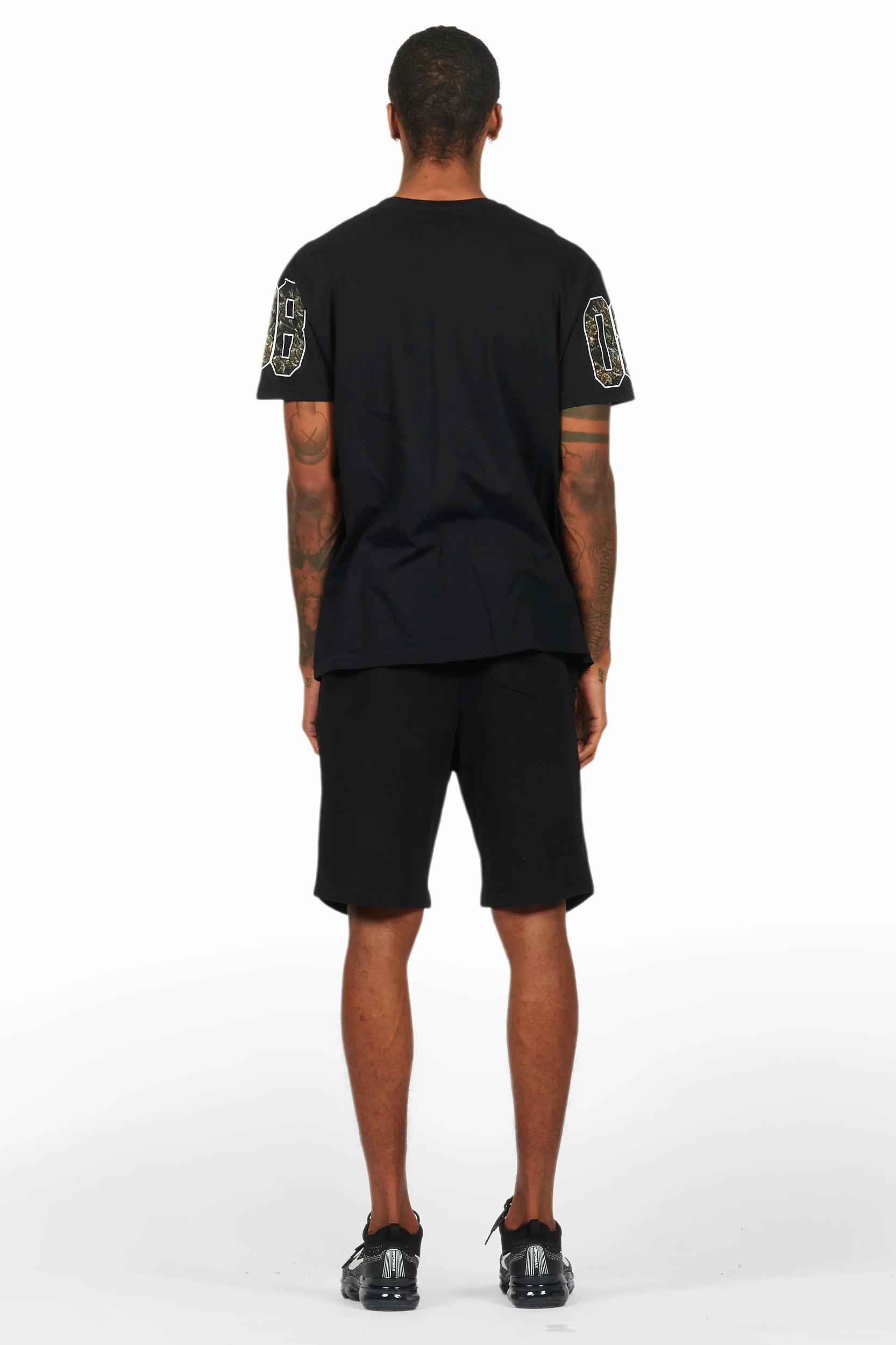 Fields Black Graphic T-Shirt Short Set Male Product Image
