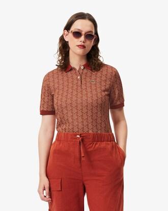 Slim Fit Monogram Jacquard Polo Shirt Product Image