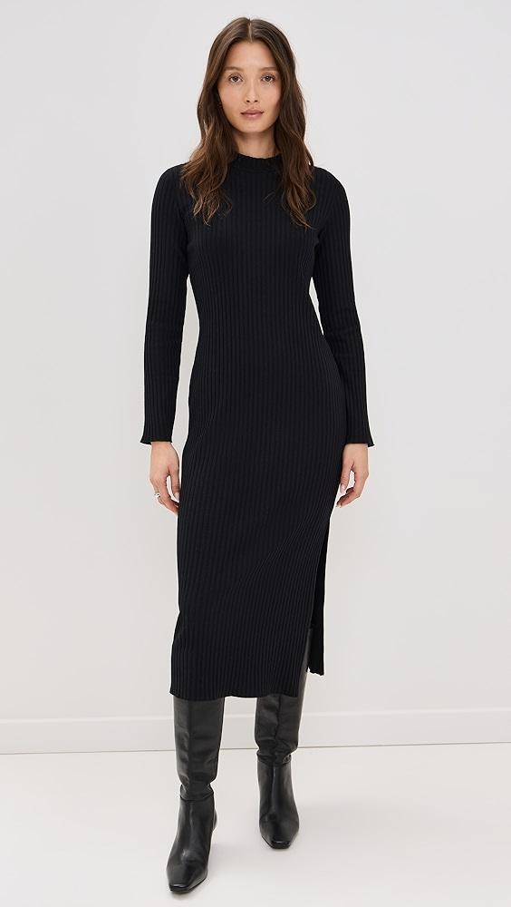 Vince Rib High Crew Neck Dress | Shopbop Product Image