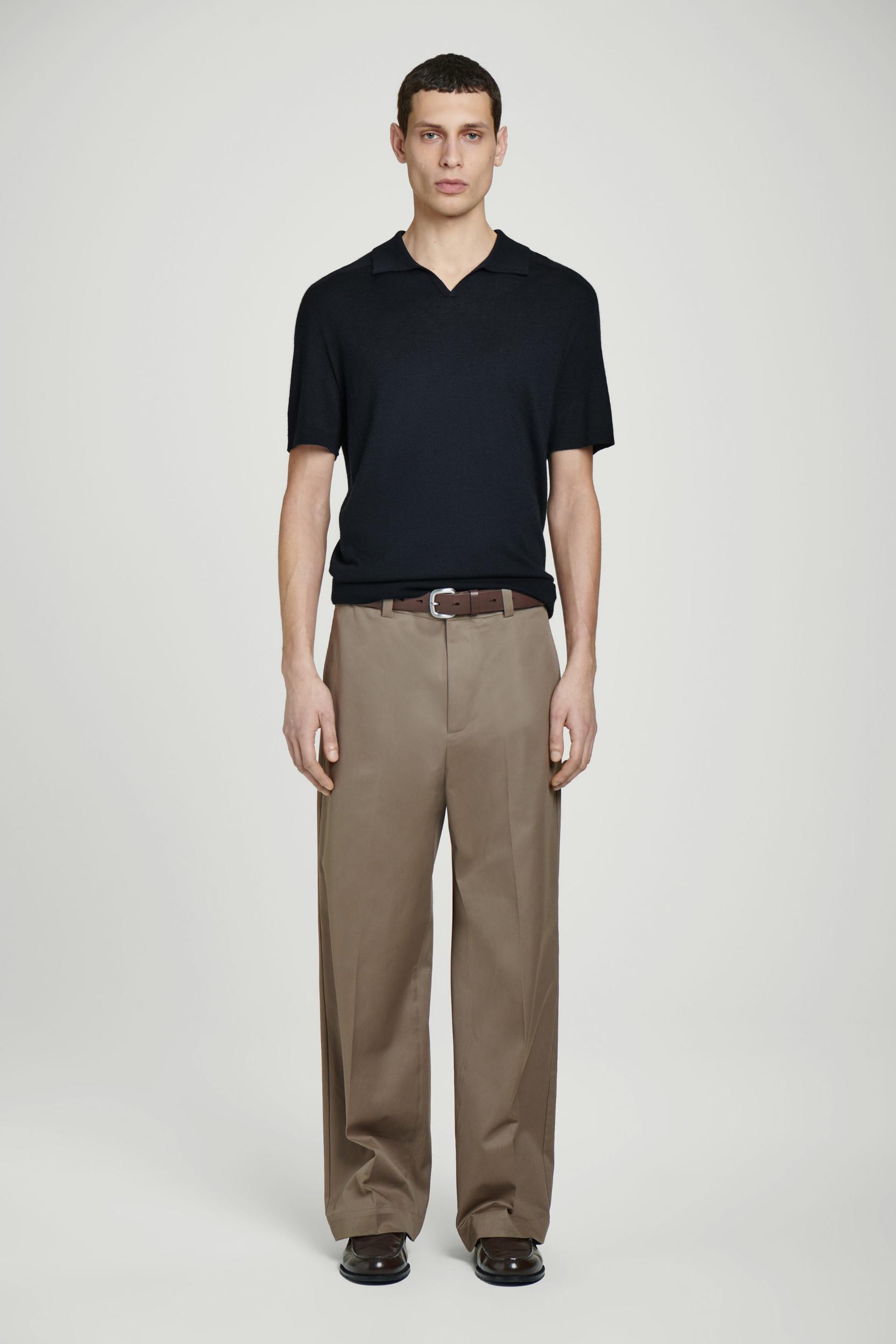 OPEN-COLLAR CASHMERE POLO SHIRT Product Image