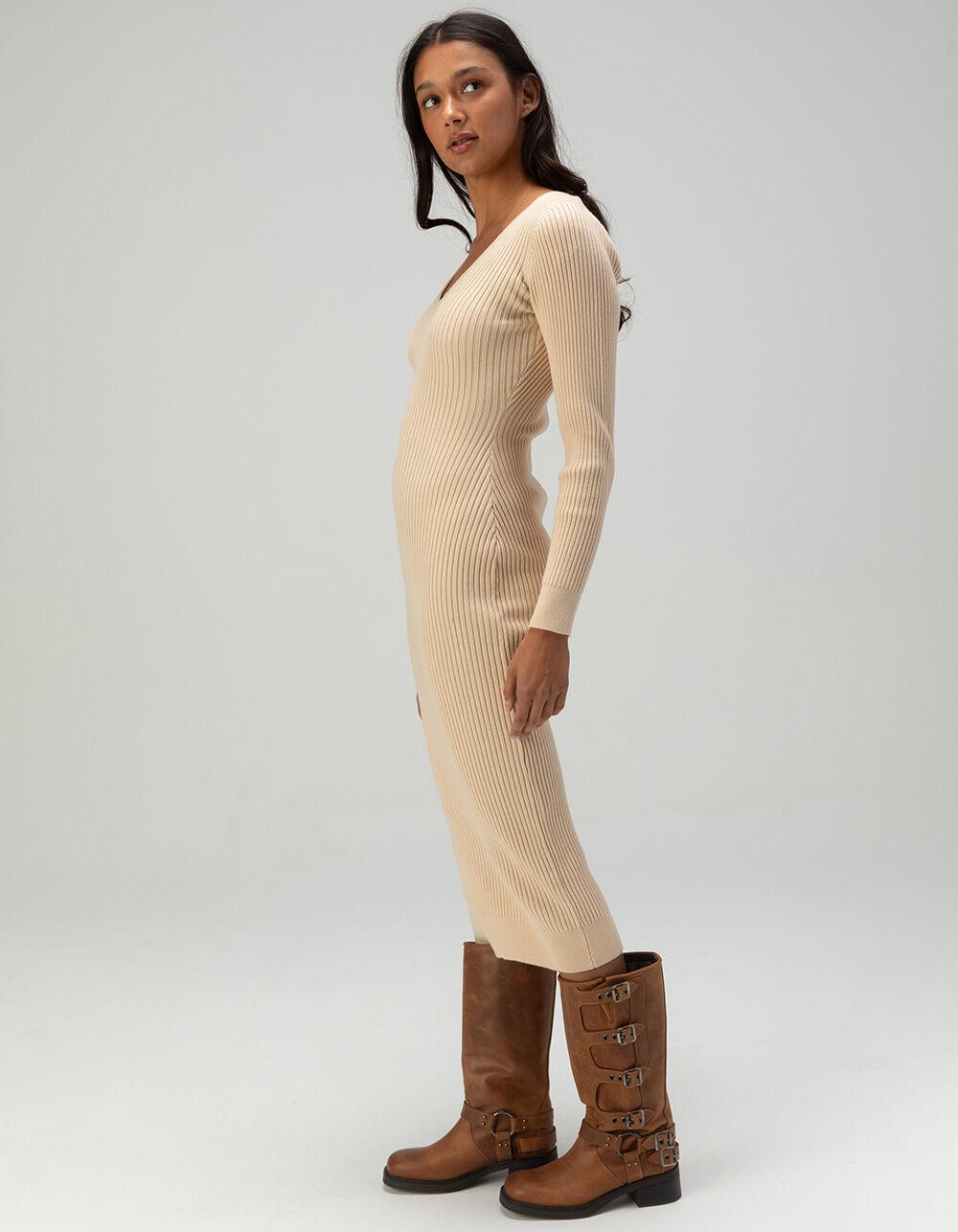 LULUS Everyday Beauty Womens Sweater Dress - IVORY Product Image