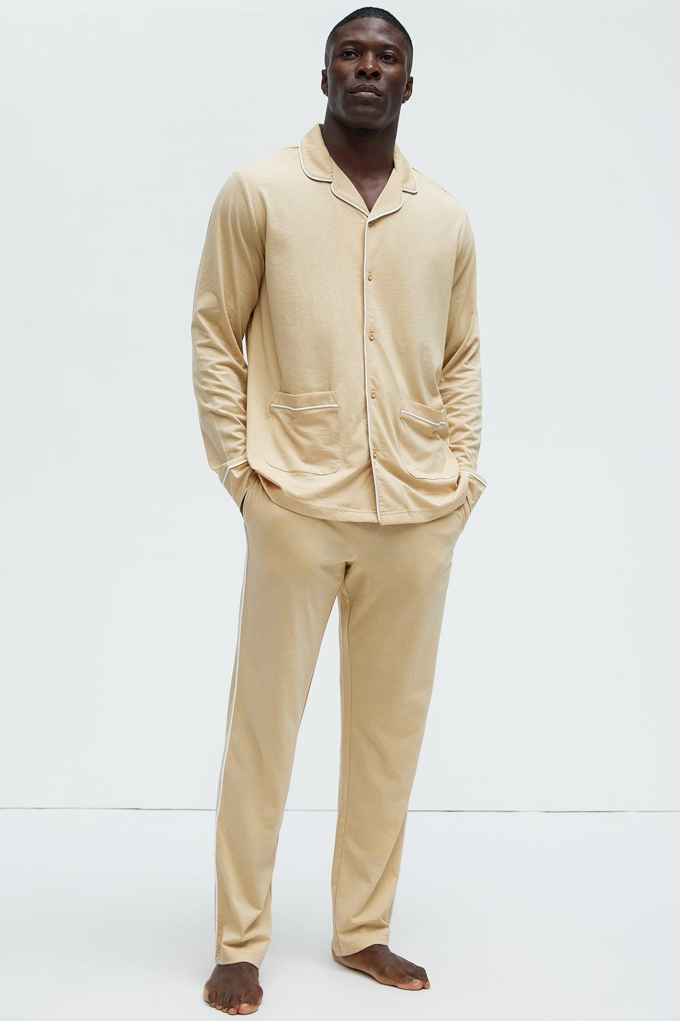 Modern Relaxed Pajama Pants - Khaki Product Image