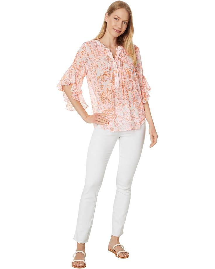 V-Neck Ruffle Sleeve Blouse Product Image
