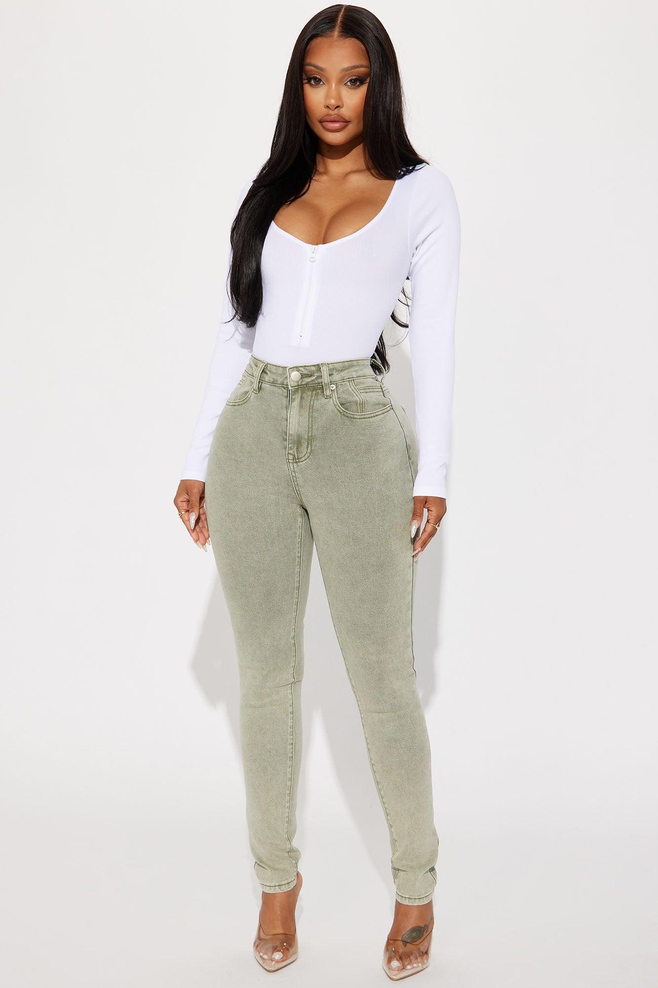 Shape Up Sculpting Stretch Skinny Jeans - Green Product Image