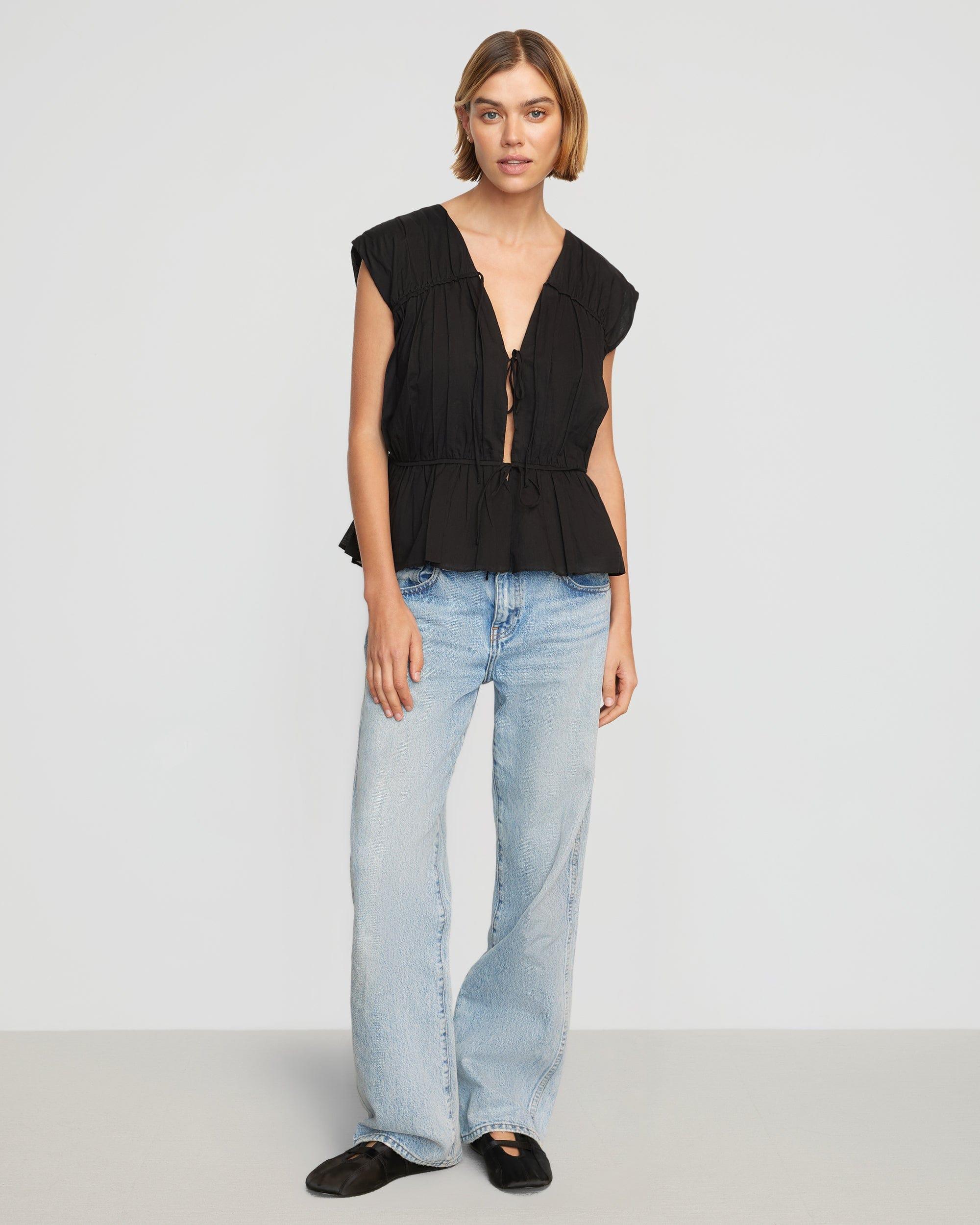 Neha Tie-Front Organic Cotton Blouse Product Image