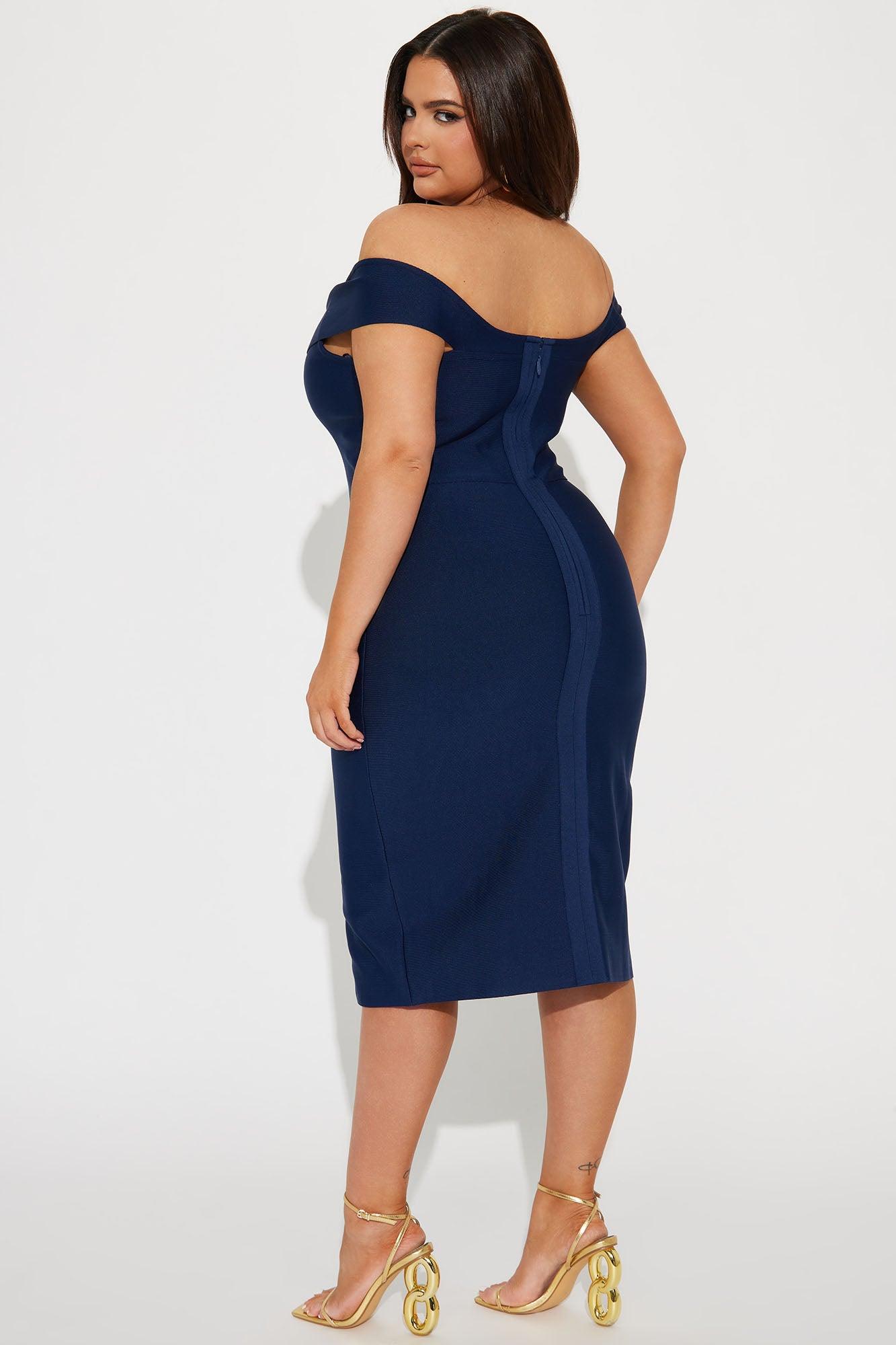 Amy Bandage Midi Dress - Navy Product Image