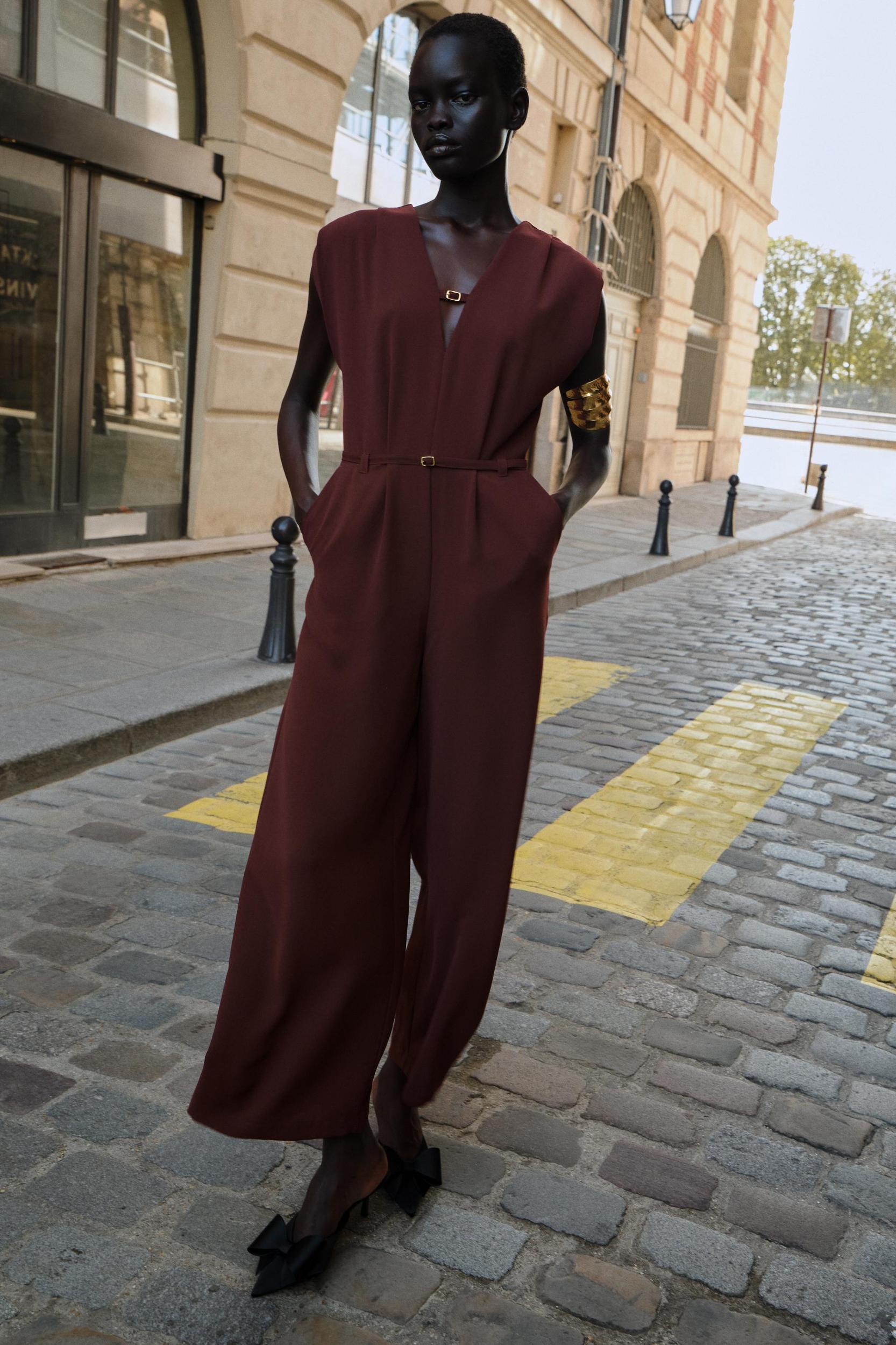 WIDE-LEG BELTED JUMPSUIT Product Image