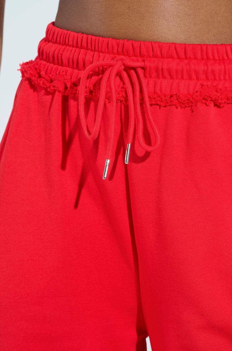 LOVERS CLUB WIDE LEG JOGGER IN RED Product Image