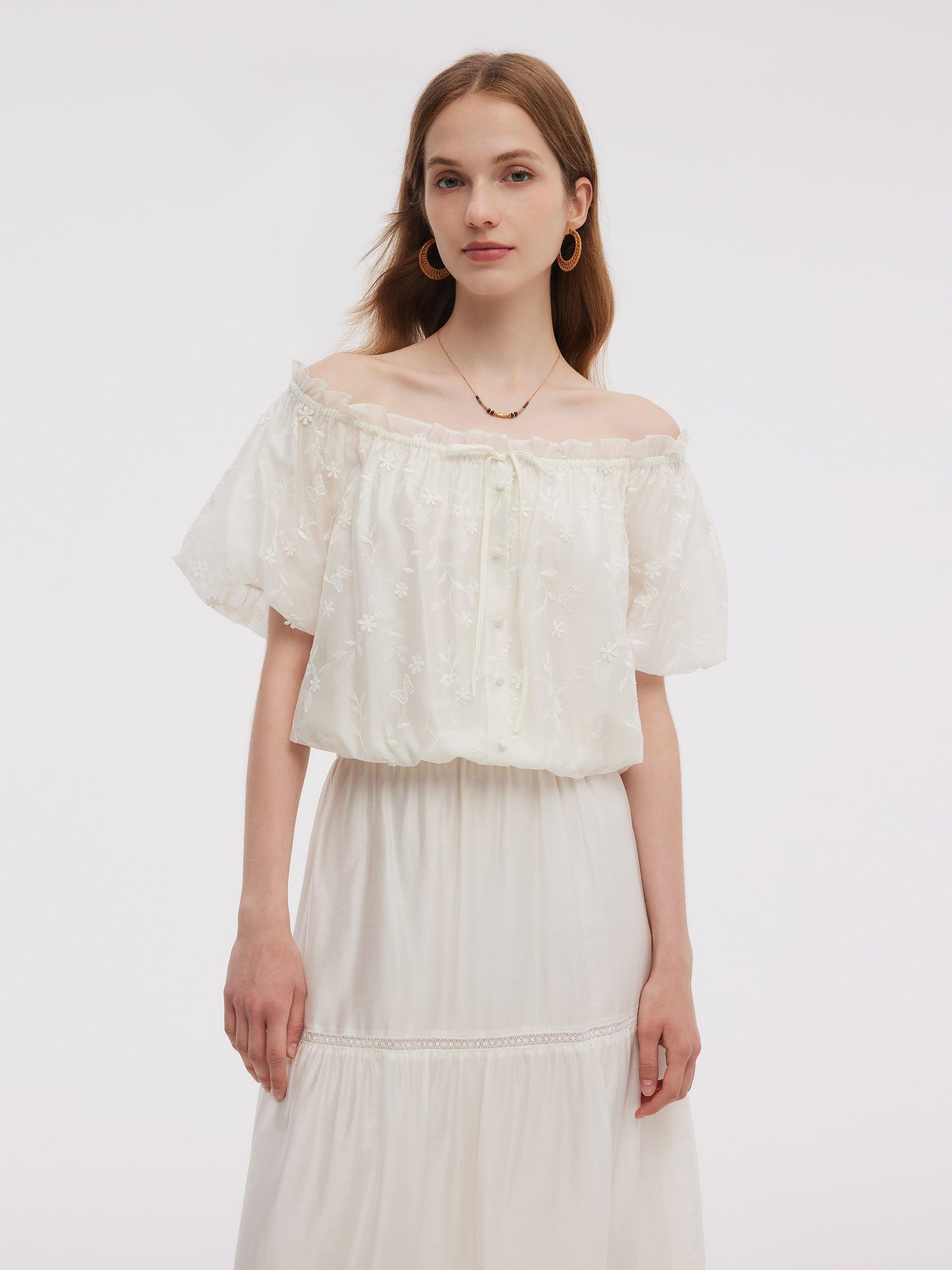 Tencel Blend Embroidered Women Top Product Image