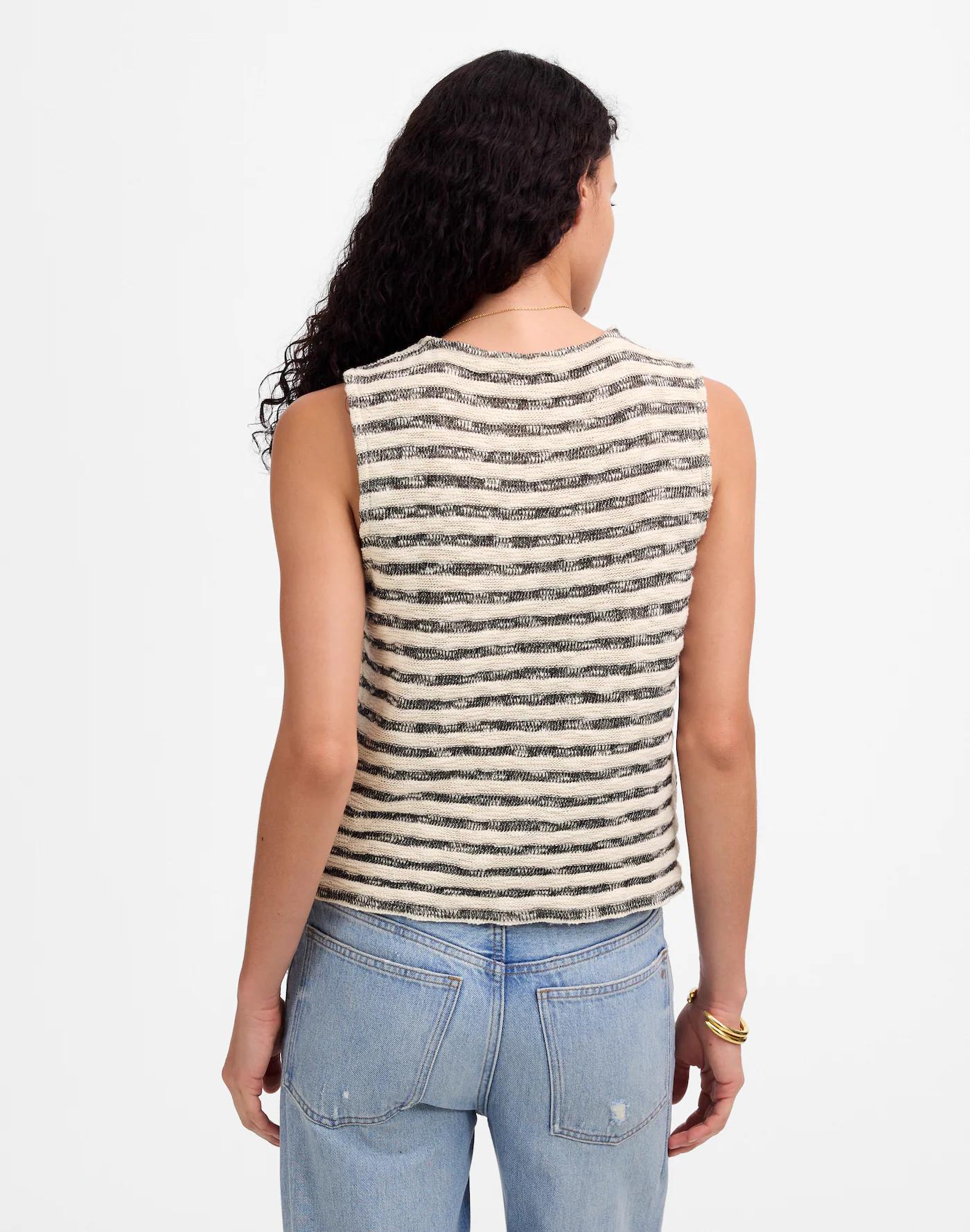 Crewneck Sweater Vest in Stripe Product Image