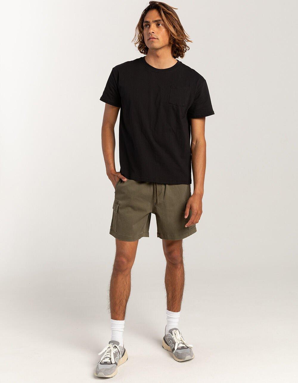 RSQ Mens Cargo Twill Pull On Shorts - DK GREEN Product Image