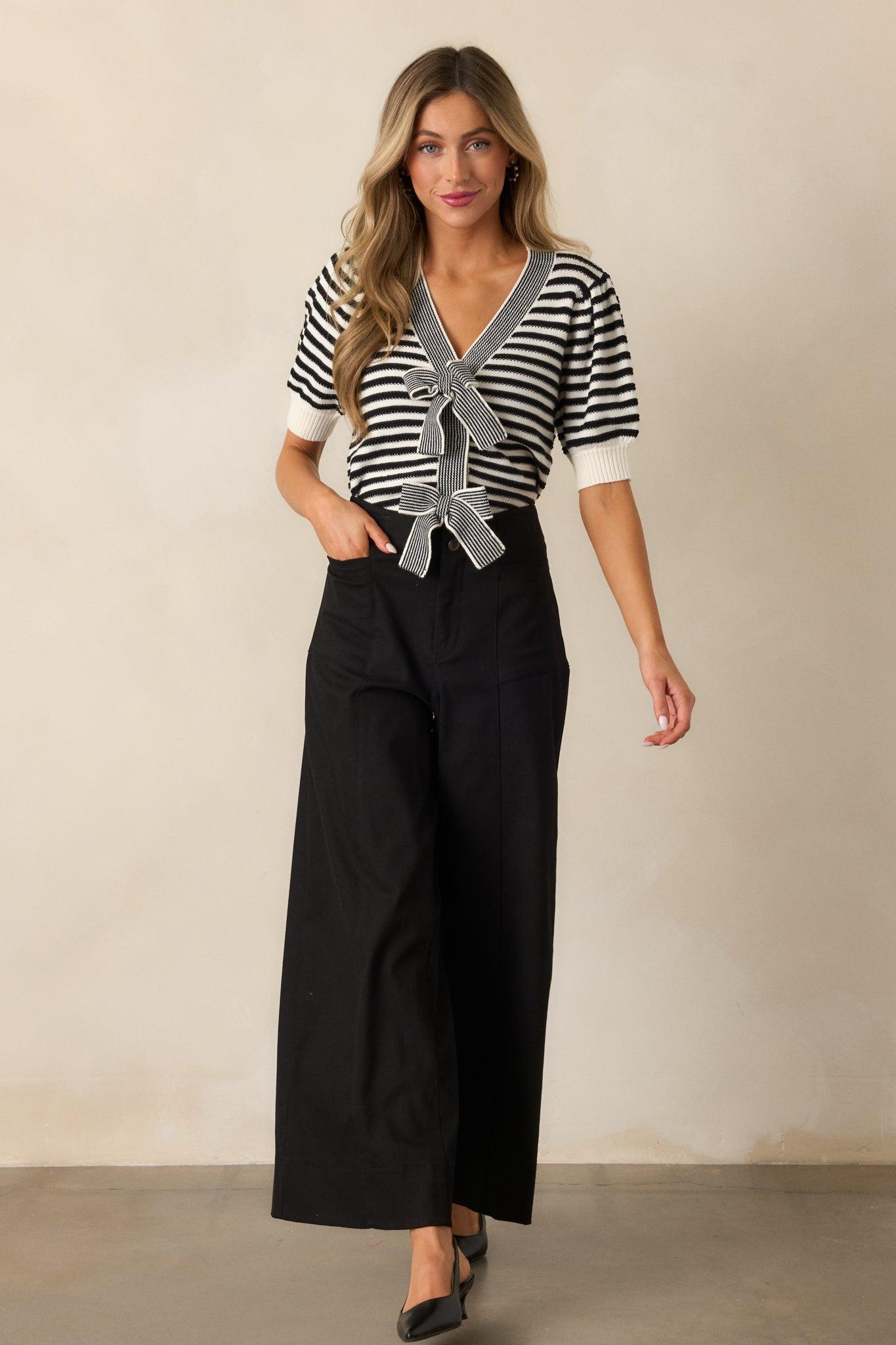 Daylight Glimmer Black Wide Leg Pants Product Image
