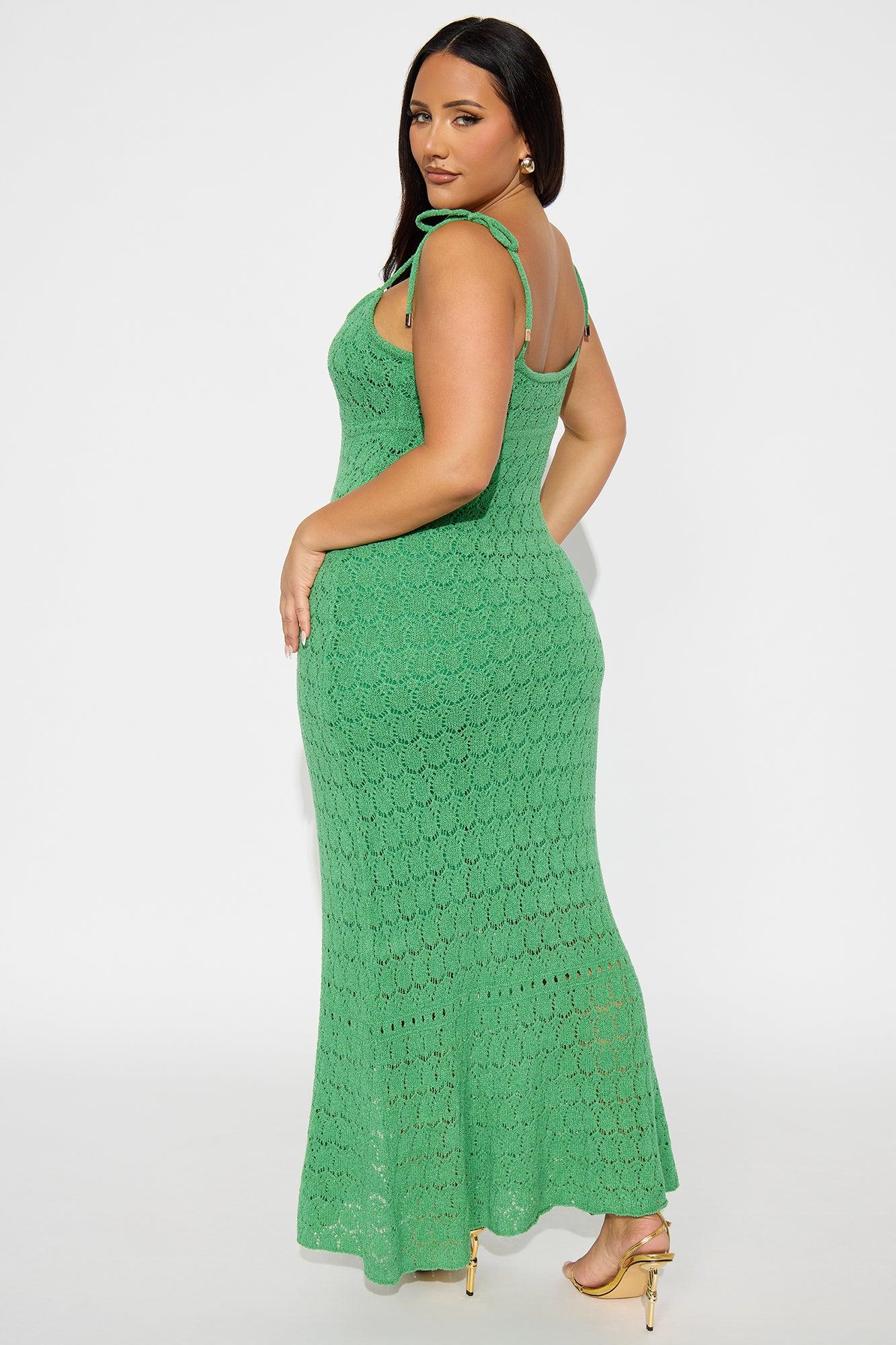 Eileen Crochet Maxi Dress - Green Female Product Image