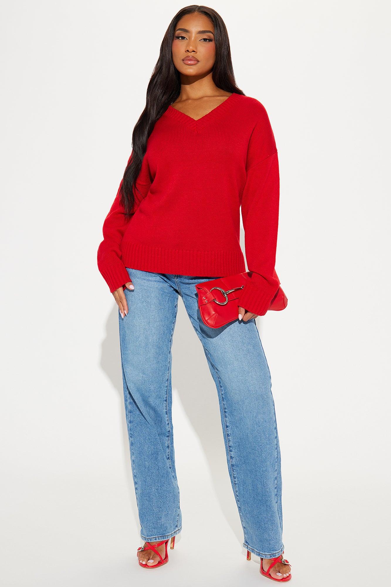 My Favorite Oversized Sweater - Red Product Image