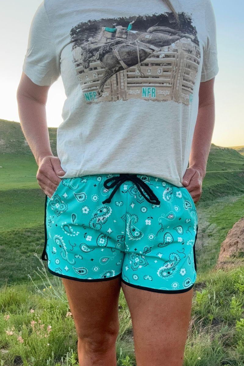 Sterling Kreek Bandana Babe Turquoise Shorts Product Image