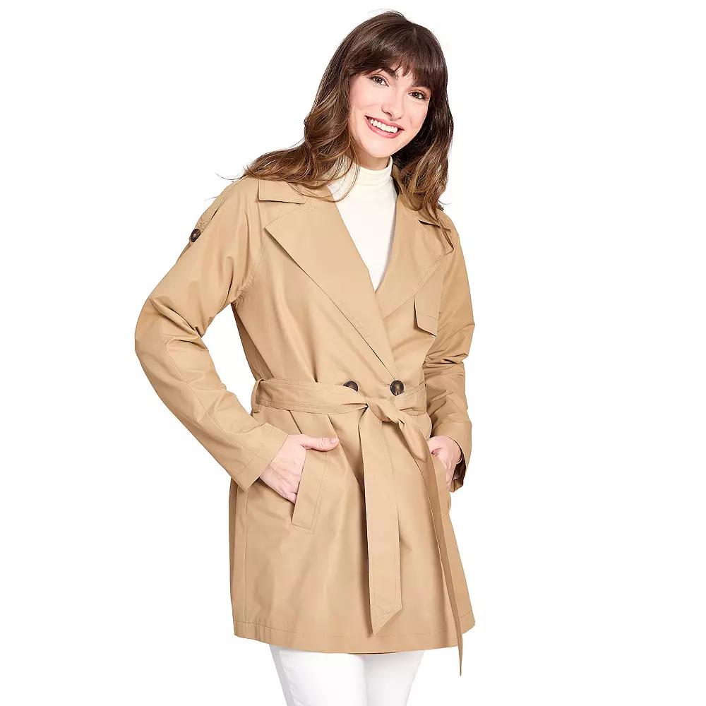 Women's Nine West Belted Spring Trench Coat, Size: Medium, Neutral Product Image