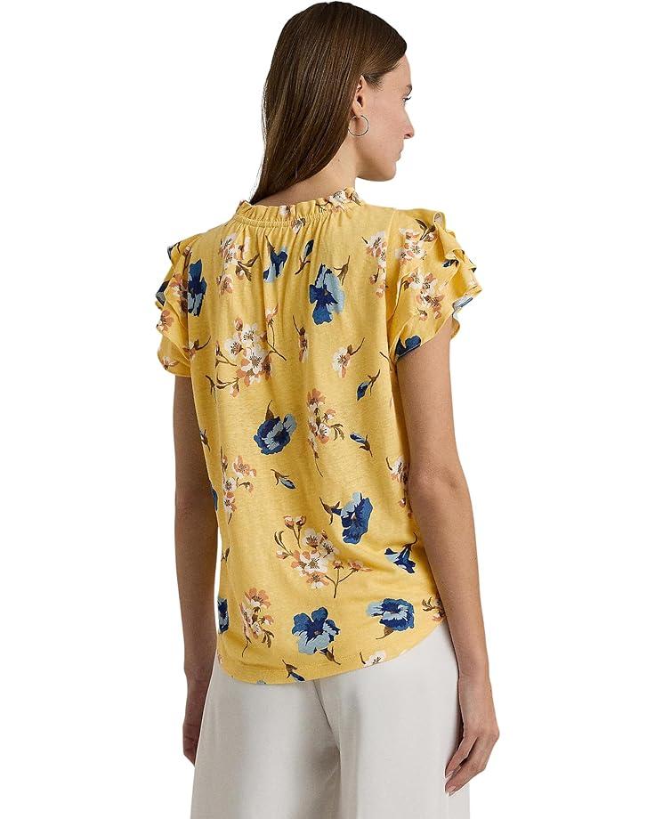 Petite Floral Stretch Cotton Boatneck Tee Product Image