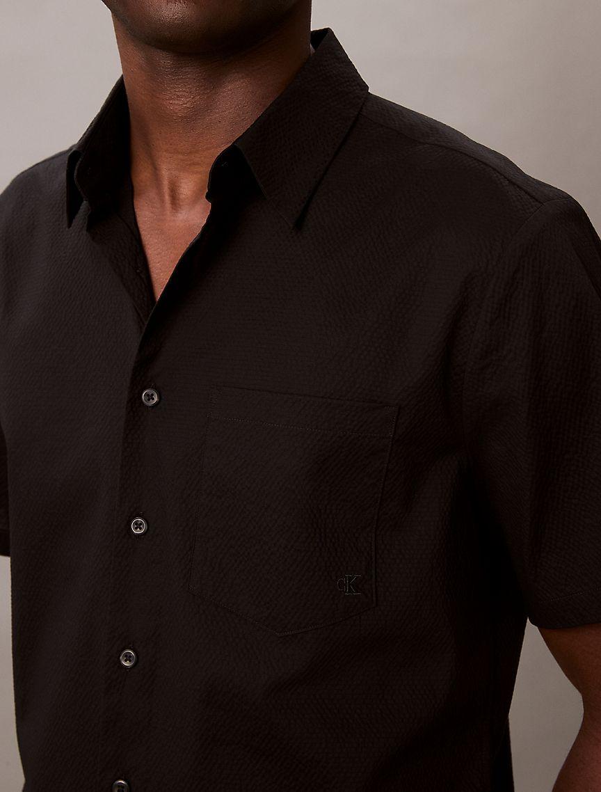 Solid Seersucker Classic Button-Down Shirt Product Image
