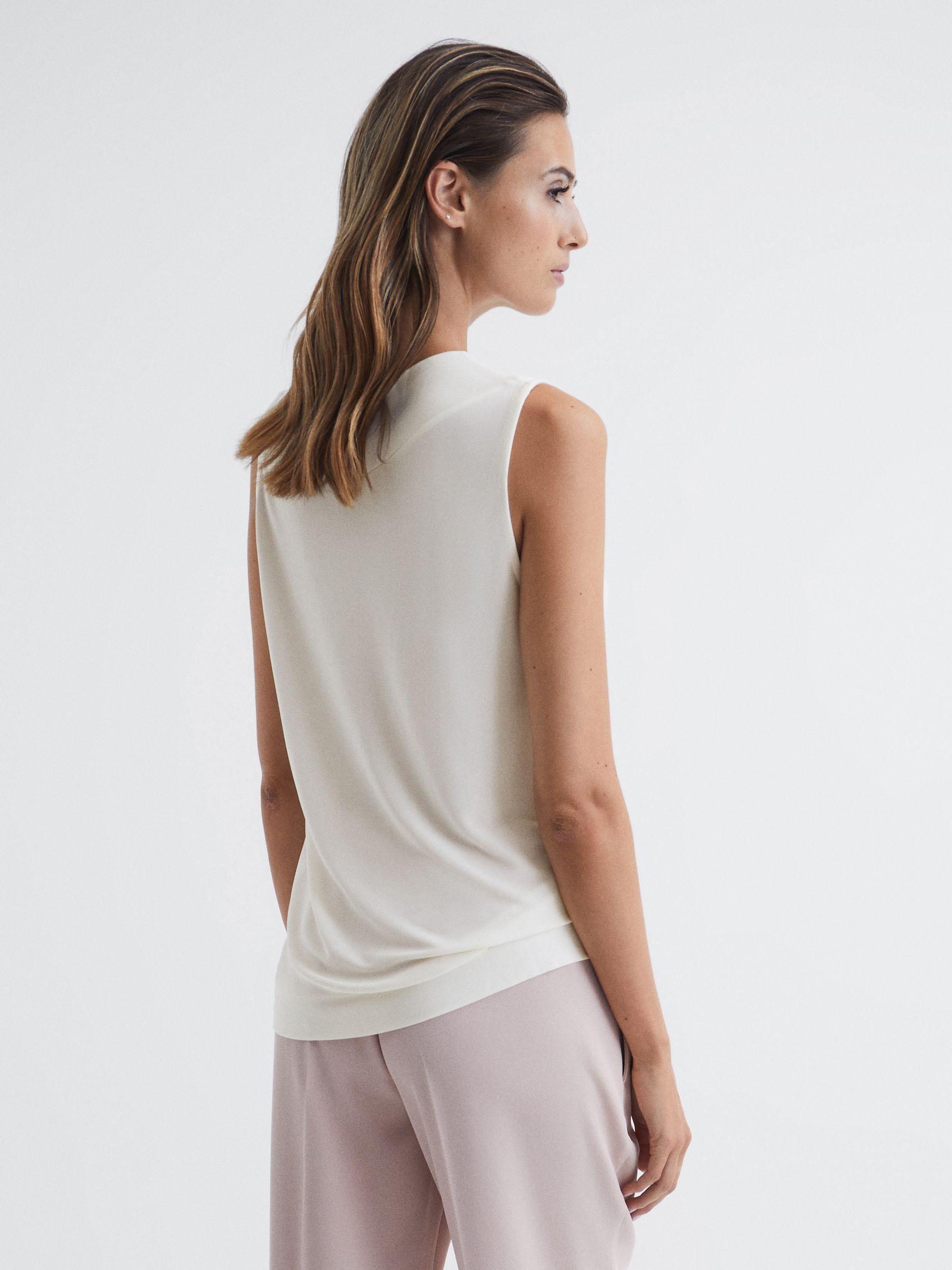 V-Neck Shell Blouse in Cream Product Image