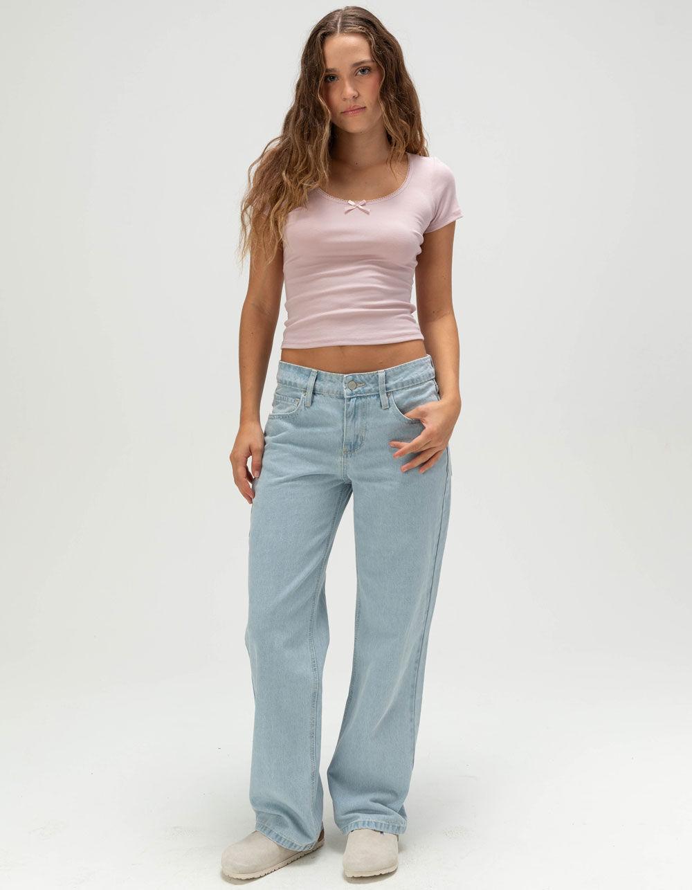 TILLYS Bow Picot Trim Womens Top - ORCHID Product Image