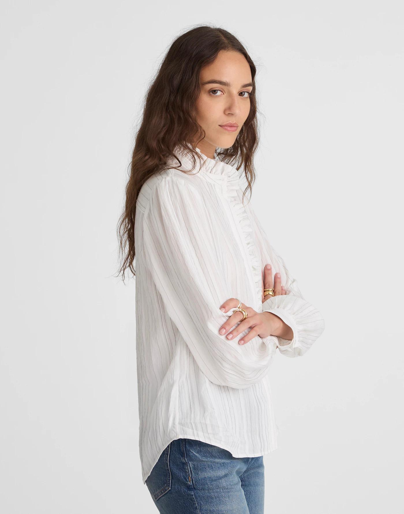 Ruffled Button-Up Top Product Image