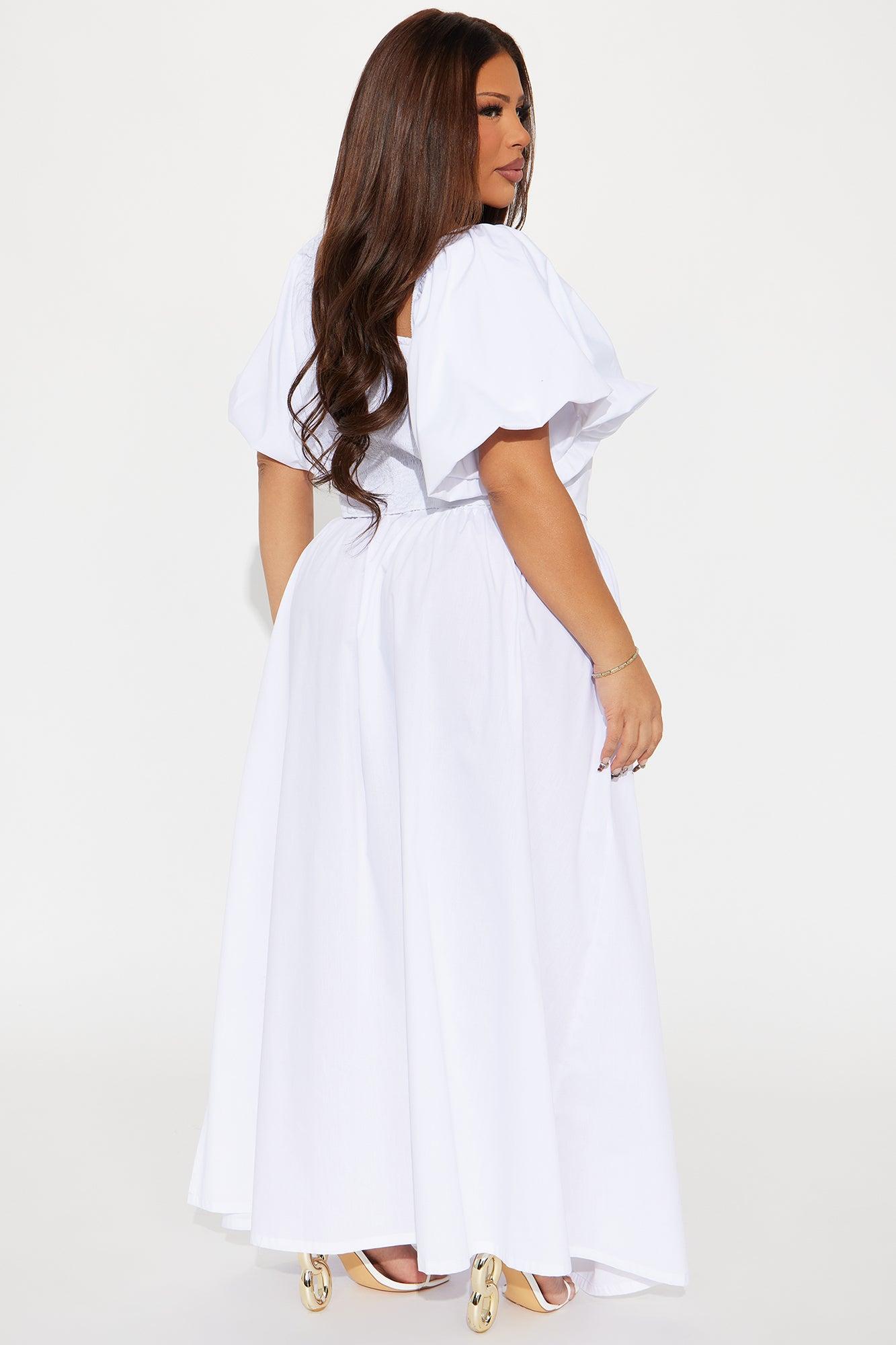 Let's Runaway Together Midi Skirt Set - White Product Image