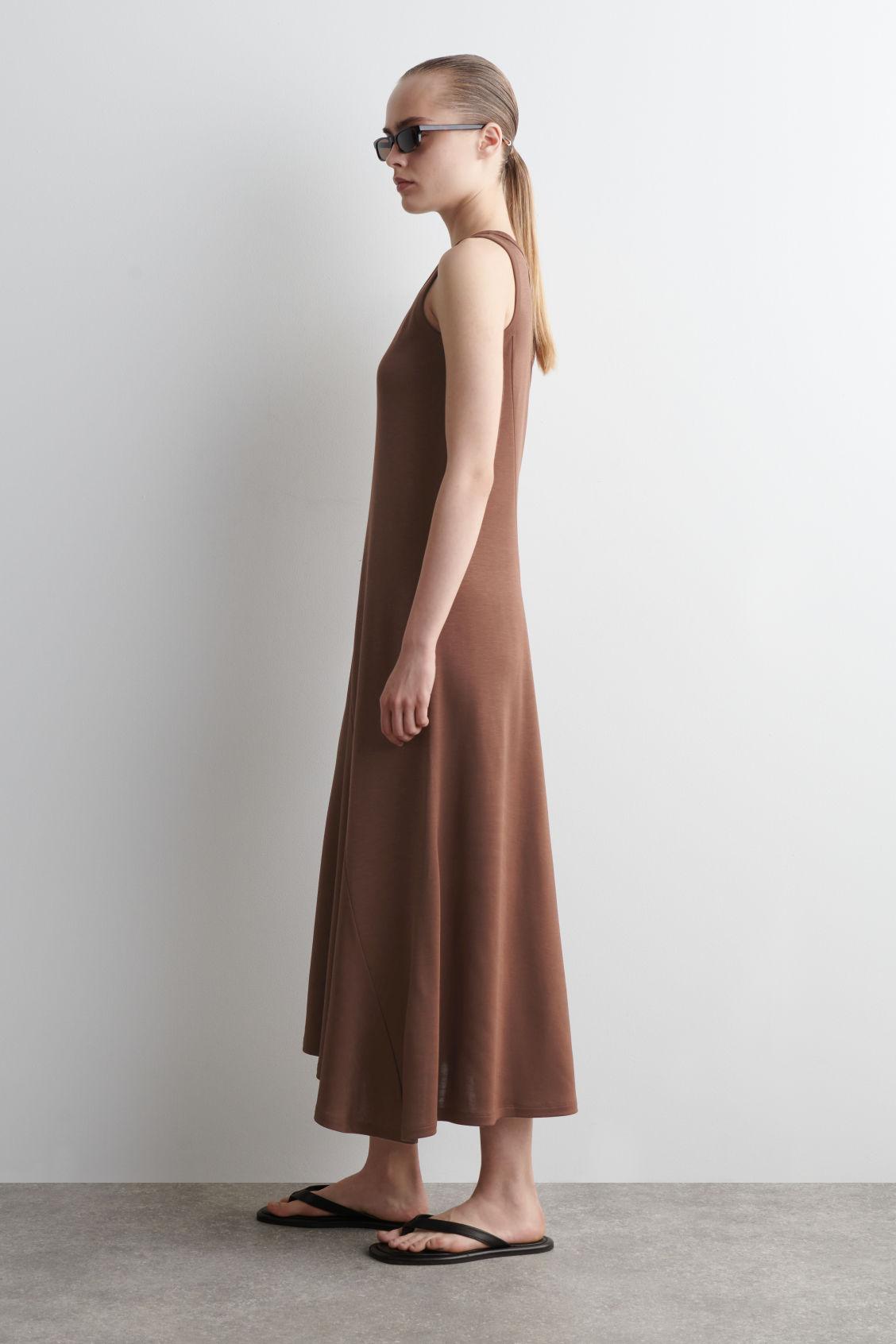 ASYMMETRIC JERSEY MIDI DRESS Product Image