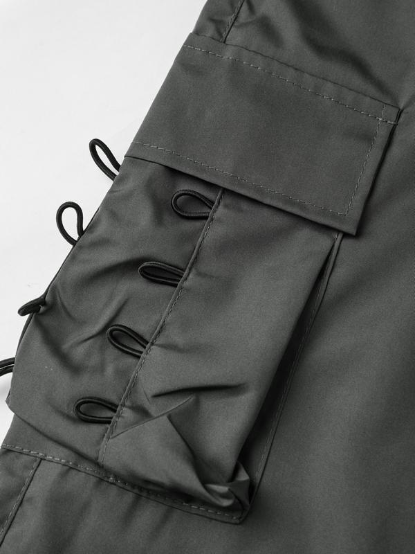 Men's Vintage Drawstring Lace Up Parachute Cargo Pants Product Image