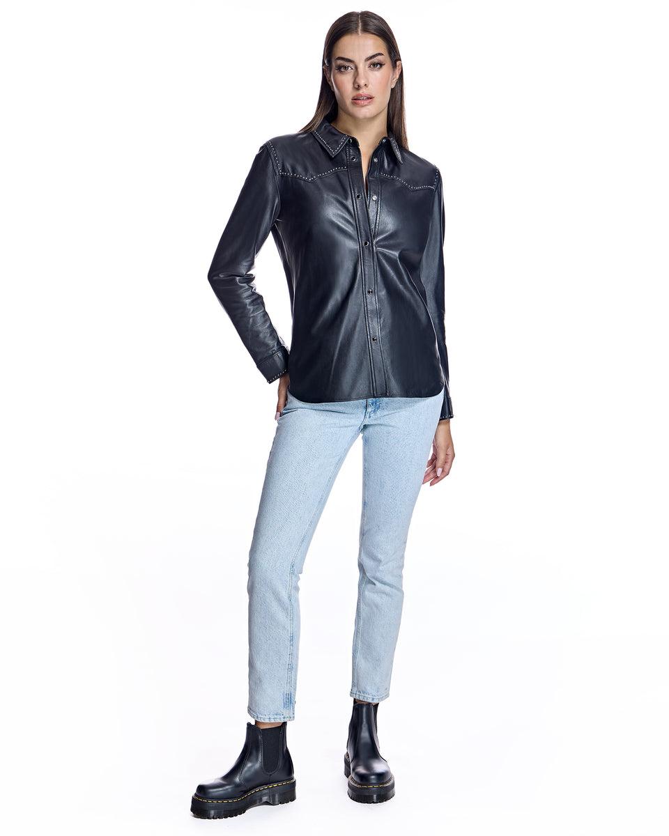 Leather Shirt Jacket Product Image
