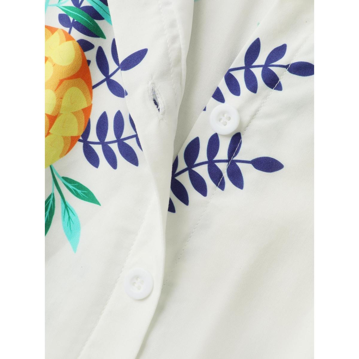 Plus Size Rayon Fruit Print Collar Pockets Midi Dress Emerald Women Shirt collar Sleeveless Curvy BloomChic 18-20/2X Product Image