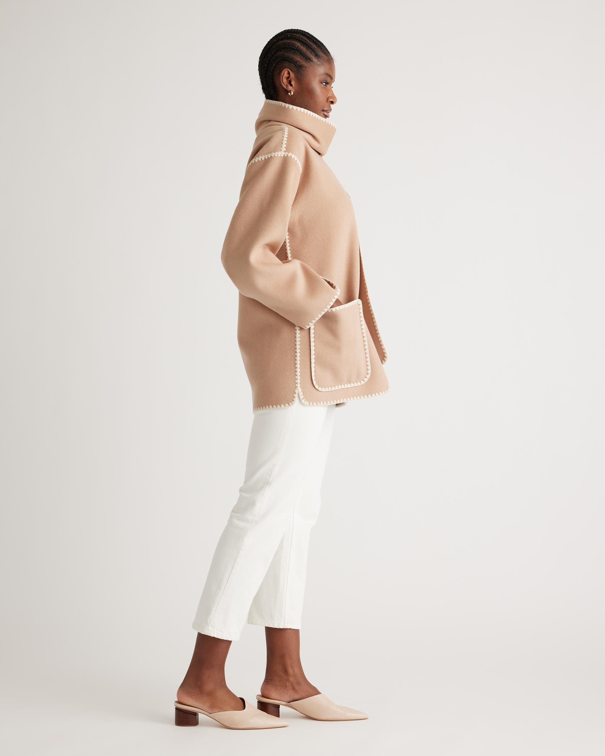 Quince | Women's Double-Faced Merino Wool Scarf Coat Product Image