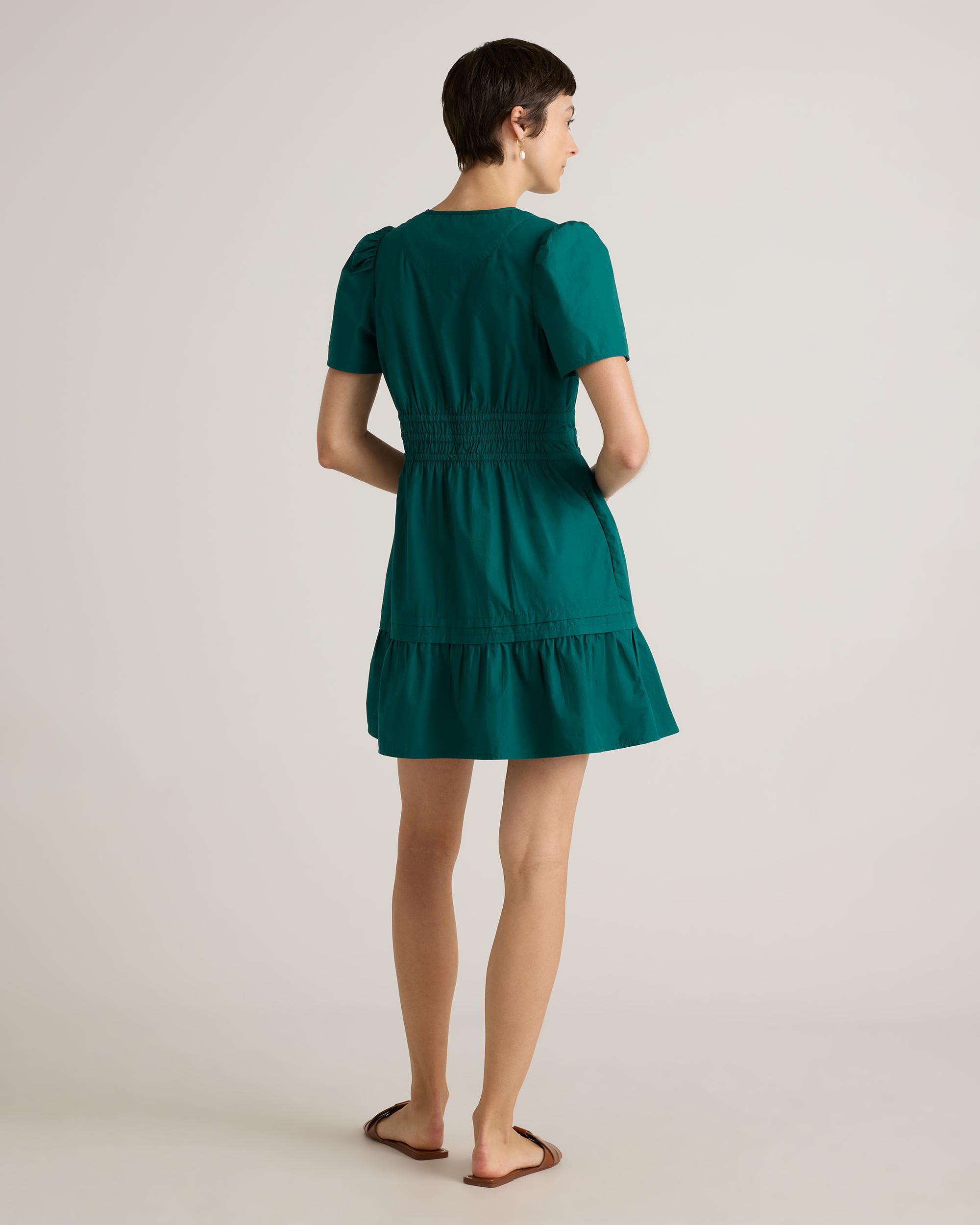Quince | Women's Poplin Tiered Mini Dress Organic Cotton Product Image
