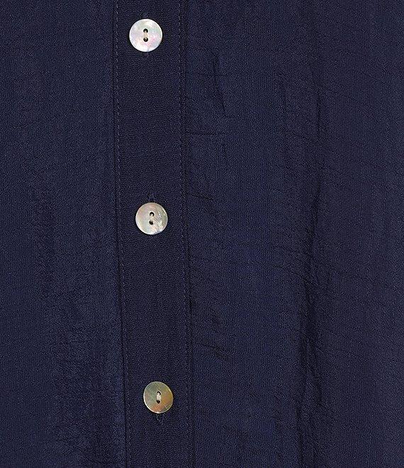 Figueroa & Flower Mandarin Collar Embroidered 3/4 Bell Sleeve Button-Front Blouse Product Image