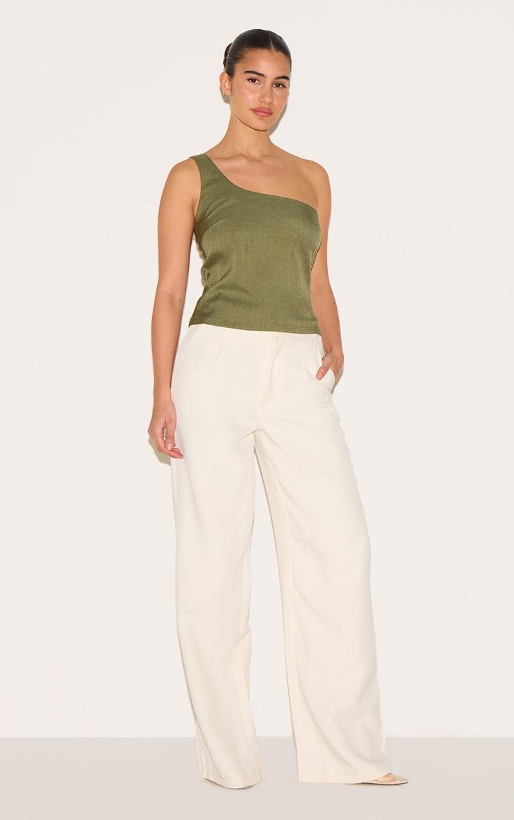  Olive Woven Asymmetric Top Product Image