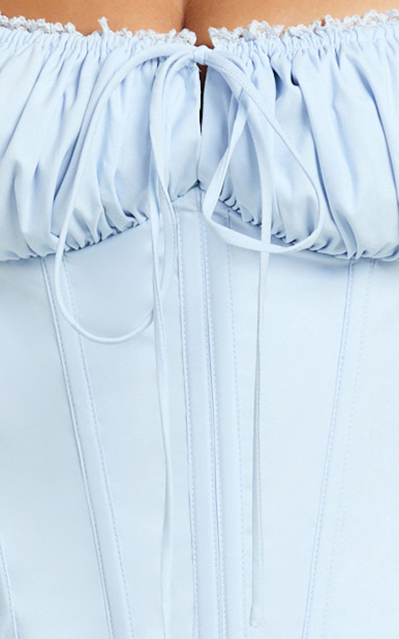 Charlotte Top - Cap Sleeve Top in Blue Product Image