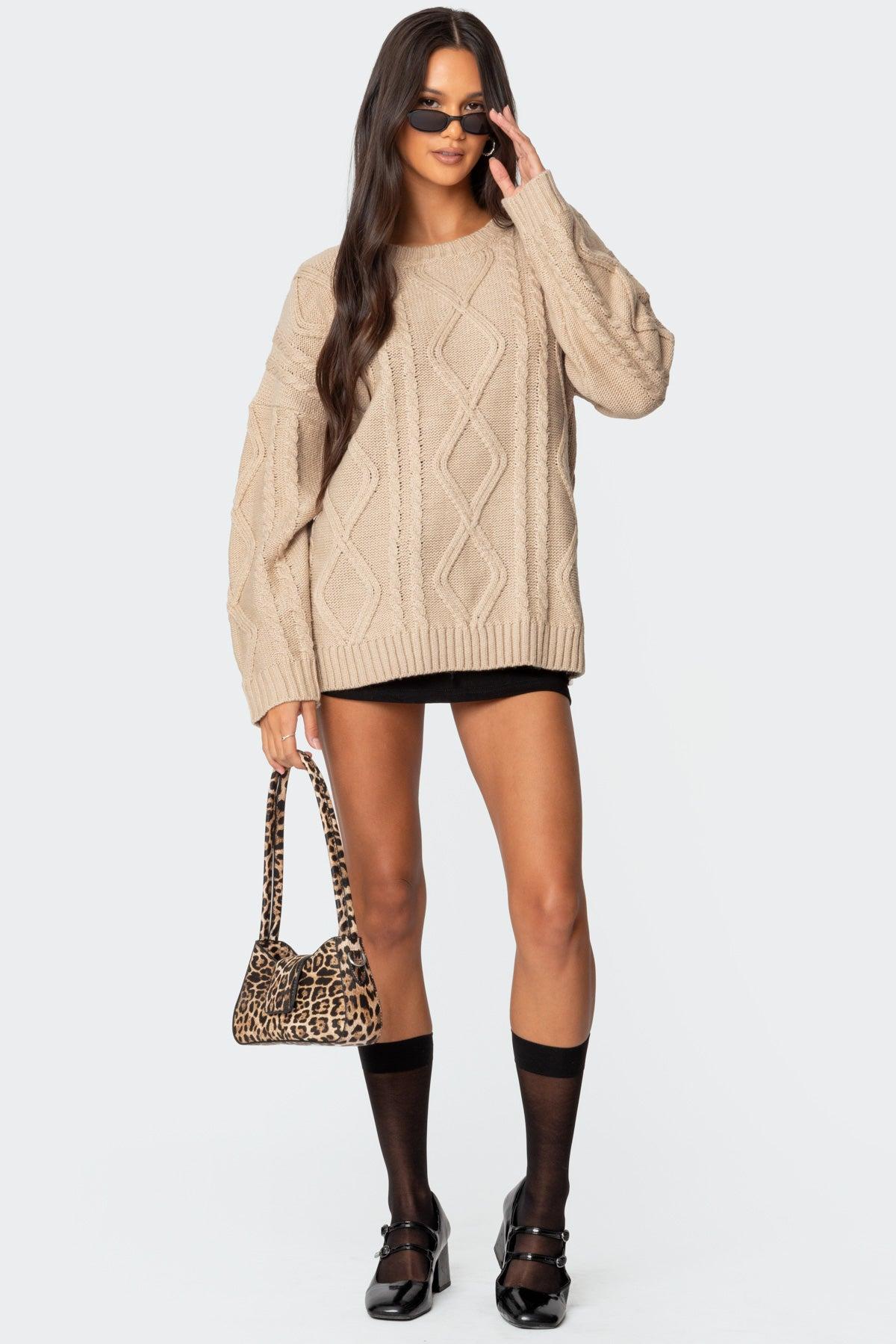 Kennedy Oversized Cable Knit Sweater Product Image