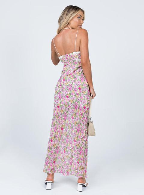 Emily Maxi Dress Pink Floral Product Image