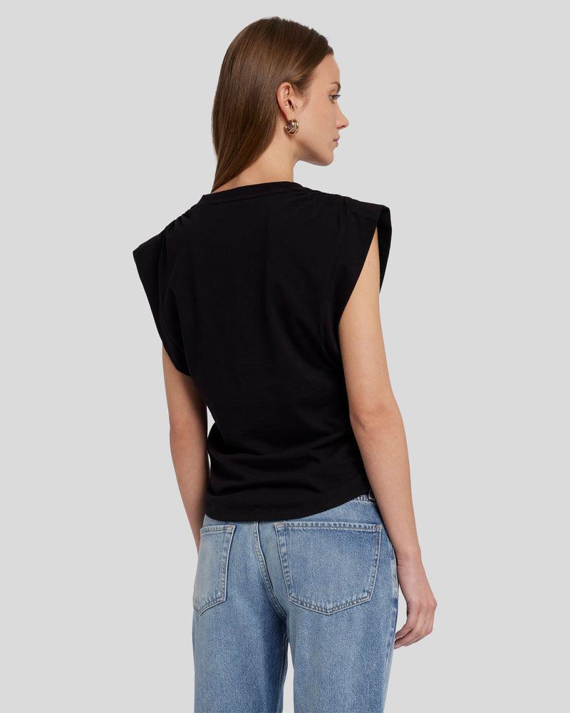 Ruched Sleeveless Tee Product Image