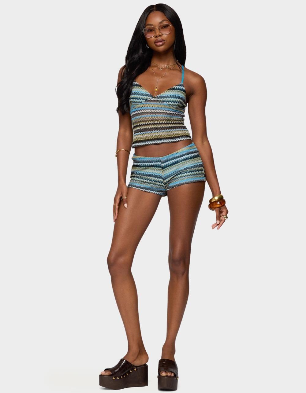 EDIKTED Zigzag Stripe Tank Top - BLUE Product Image